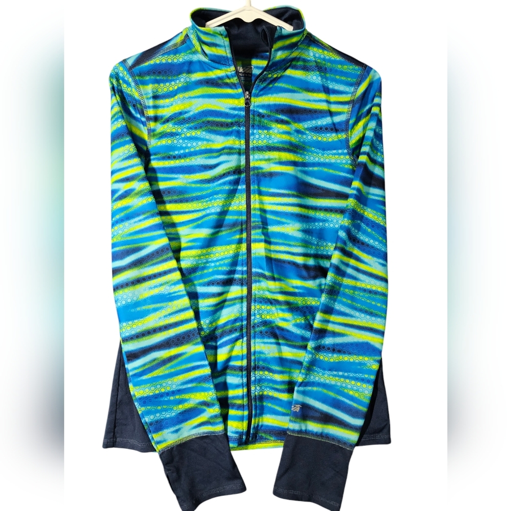 Avia XL(14-16) Kids Blue & Green‎ Roped Zip Up Sweater
